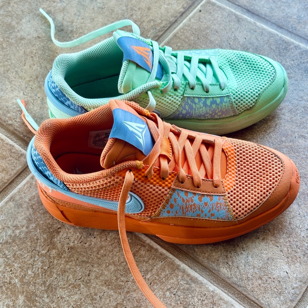 Nike Kids' Orange and Green Ja 1 “Day” Basketball Shoes